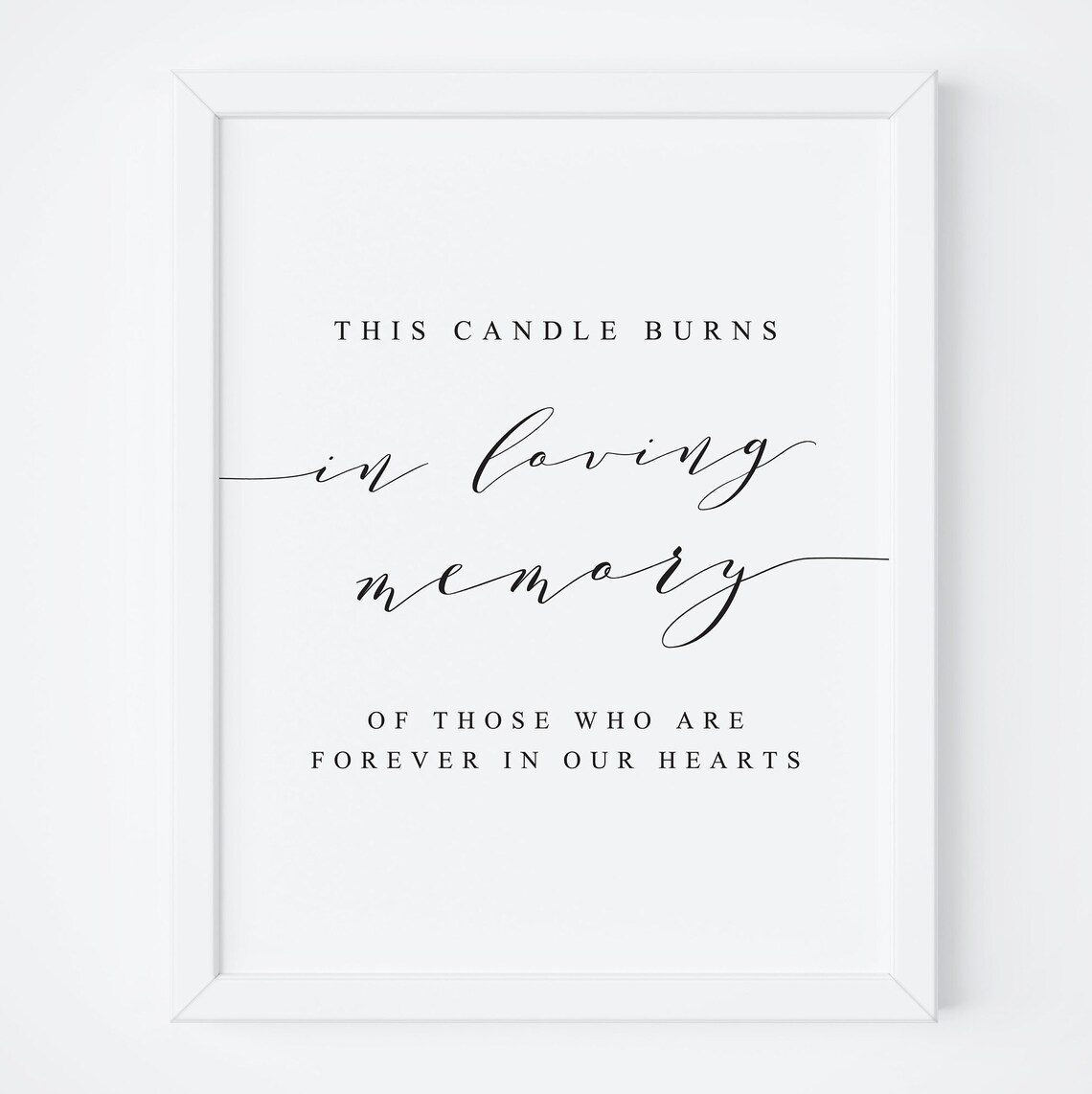Loving Memory Candle Wedding Memorial Sign