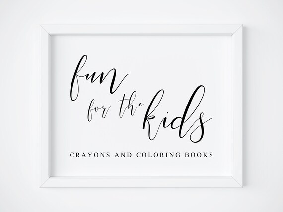 Kids Table Wedding Sign, Fun Decor Art Print