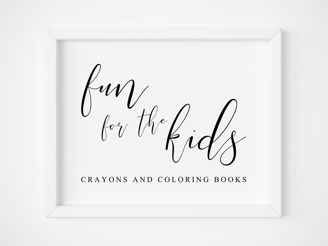 Kids Table Wedding Sign, Fun Decor Art Print