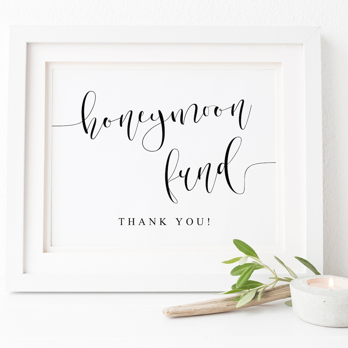 Honeymoon Fund Wedding Sign, Wedding Table Art Print