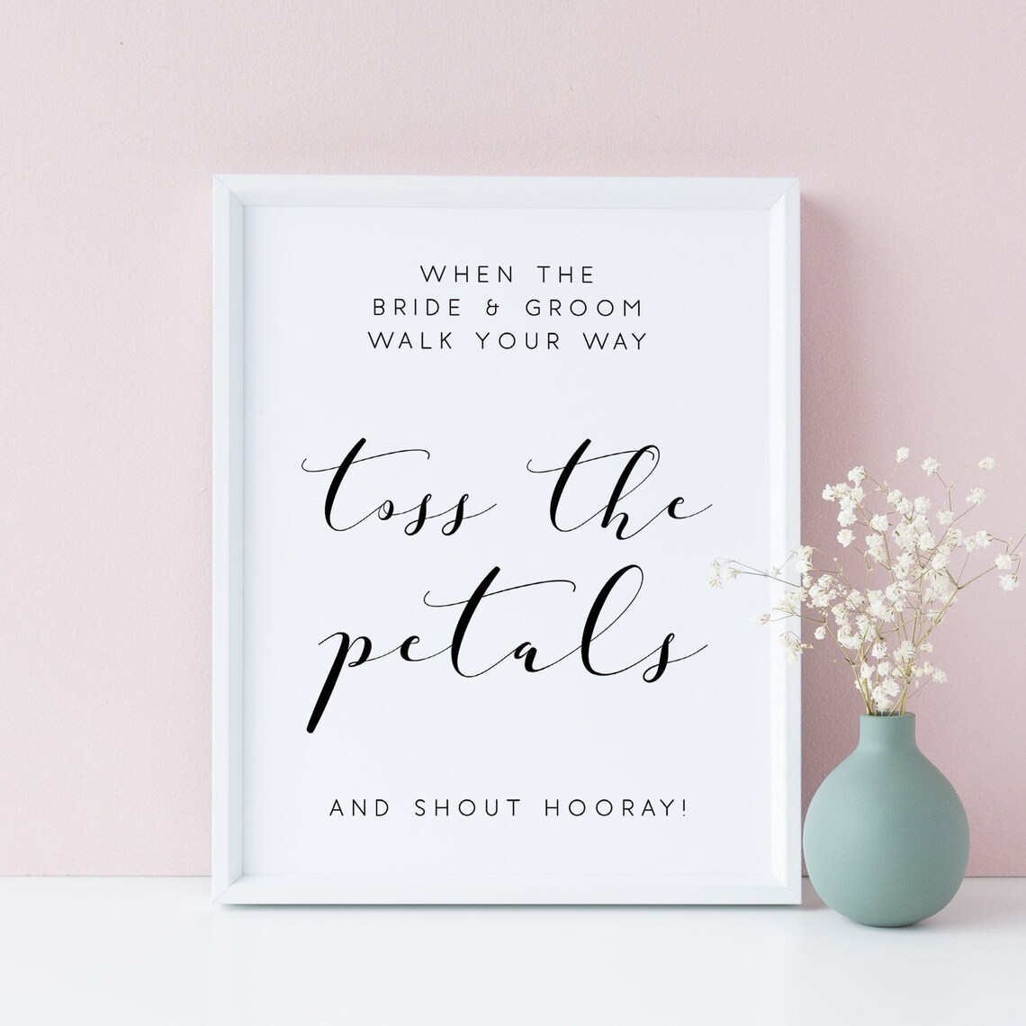 Toss Petals Wedding Send-Off Sign, Ceremony Print