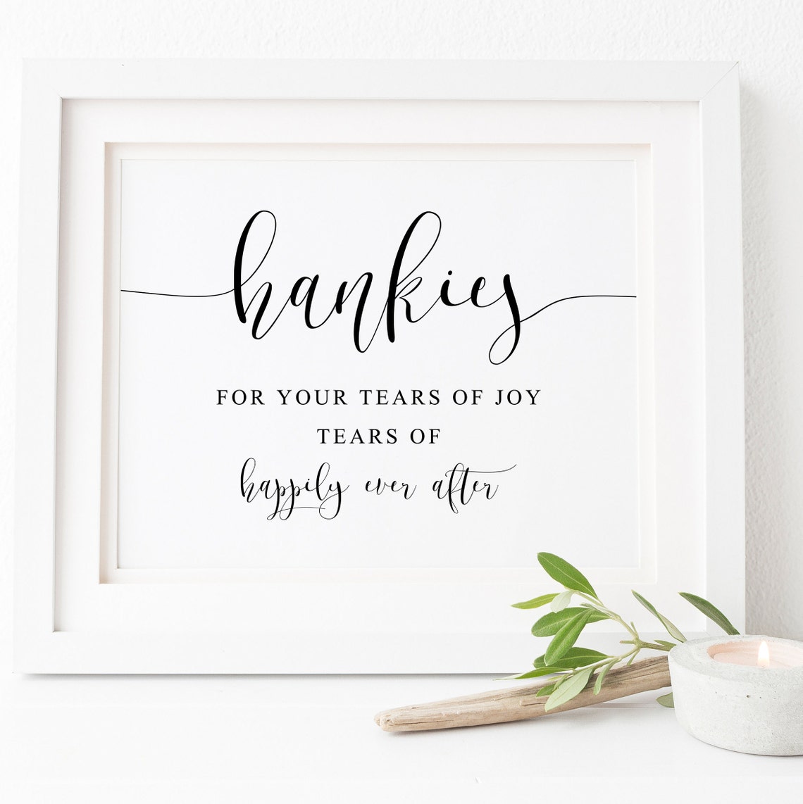 Hankies for Your Tears of Joy Wedding Tissues Sign Art Poster