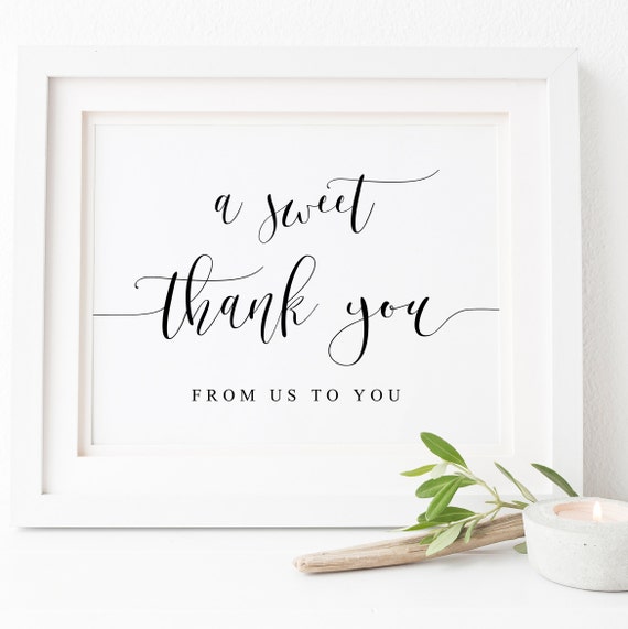 Sweet Thank You Wedding Dessert Table Sign, Art Print