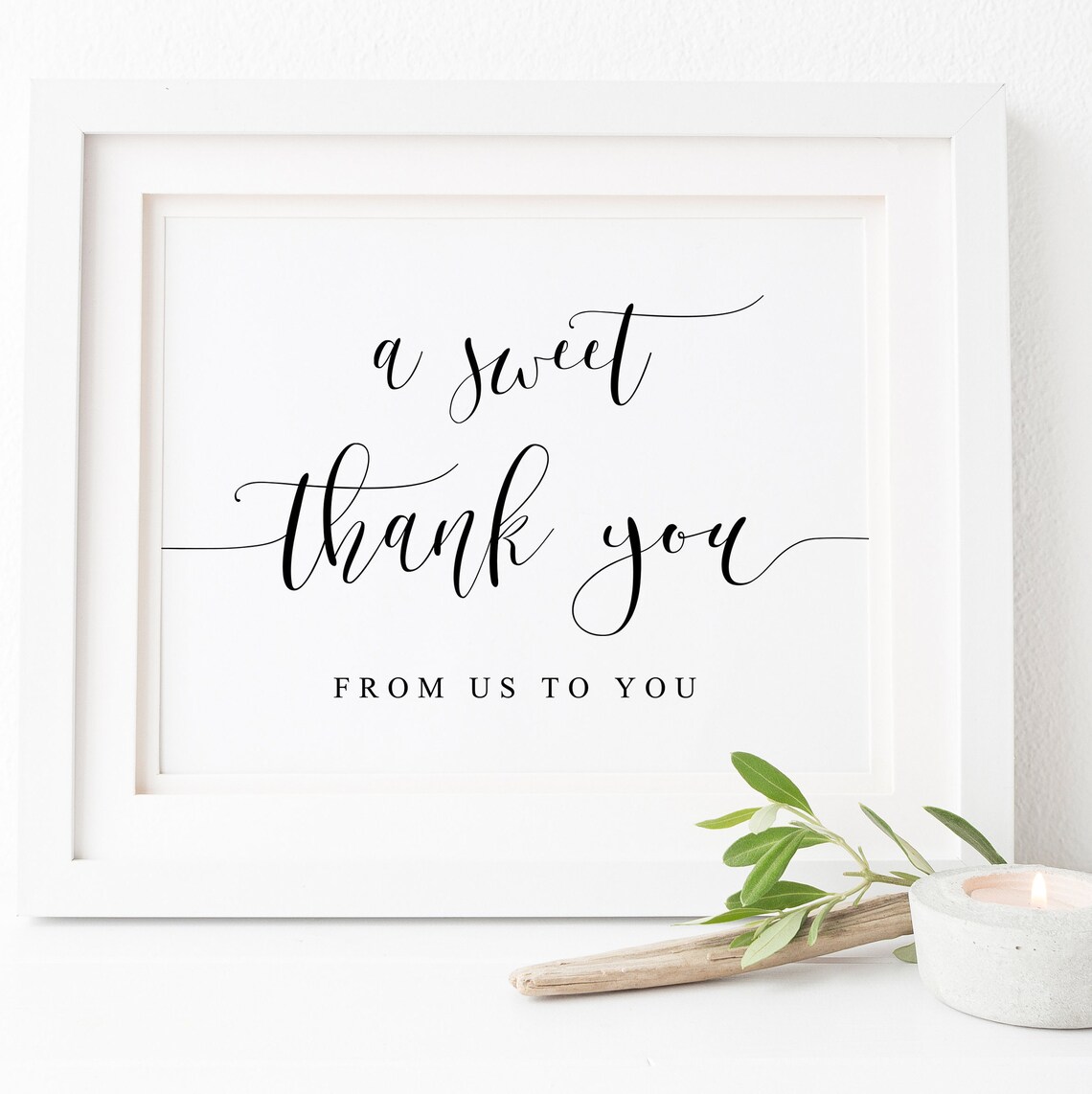 Sweet Thank You Wedding Dessert Table Sign, Art Print