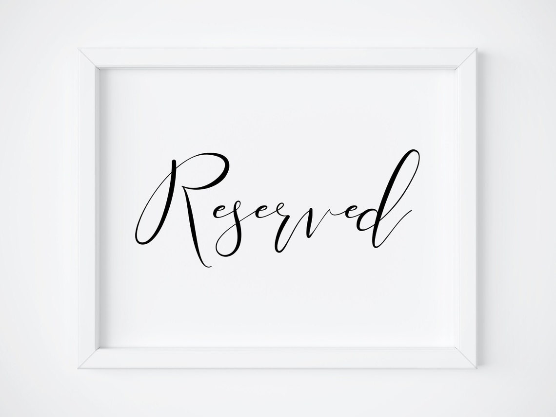 Reserved Wedding Reception Sign Elegant Minimalist Script Poster