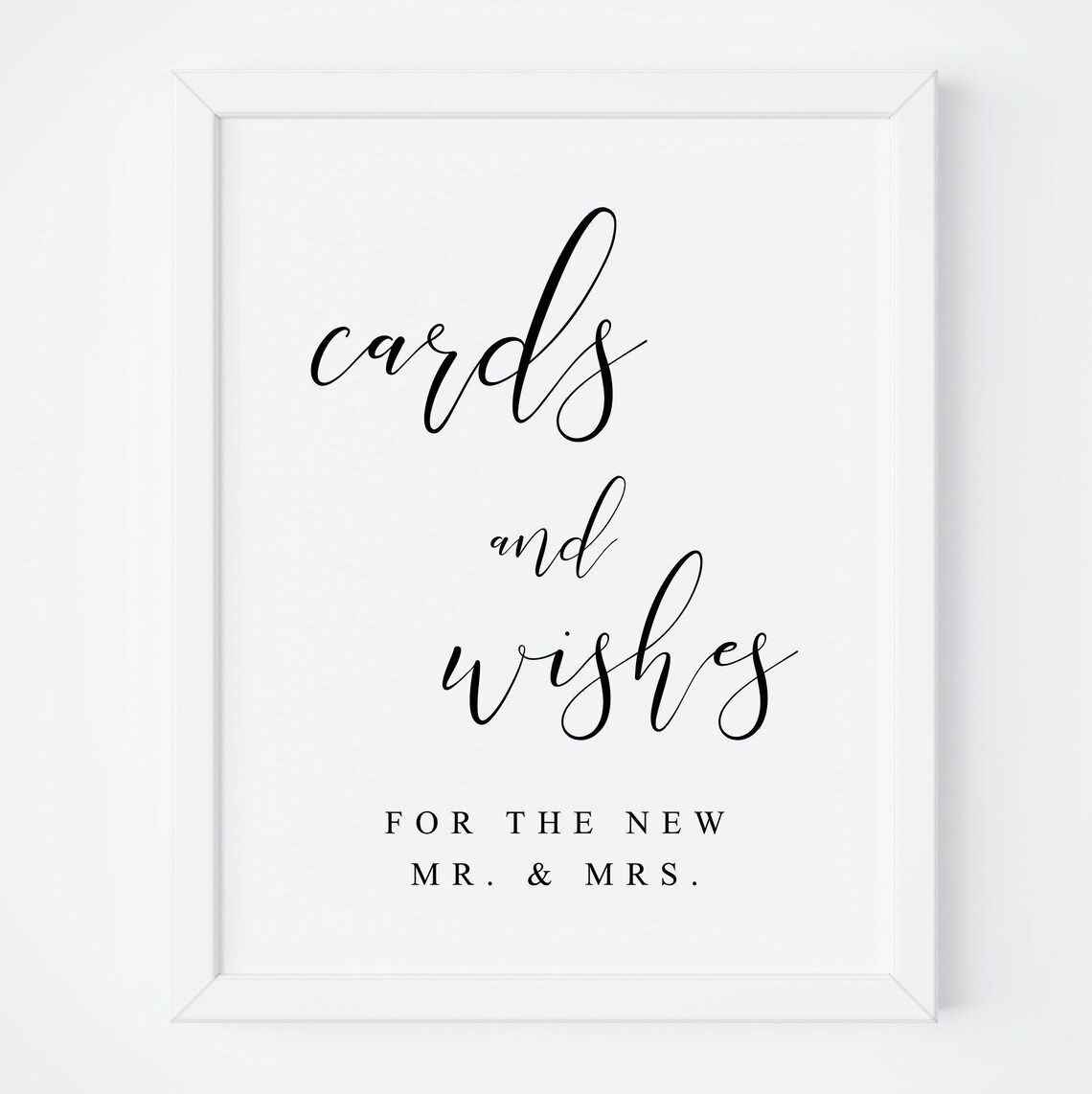 Cards and Wishes Wedding Reception Sign, Art Print