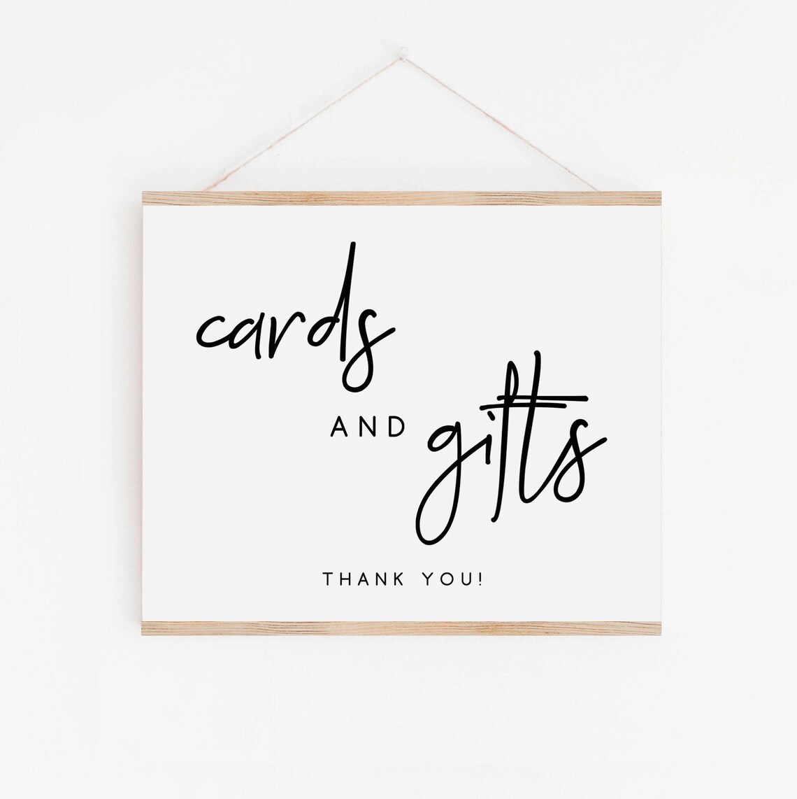 Cards and Gifts Thank You Sign Wedding Gift Table Hanging Poster