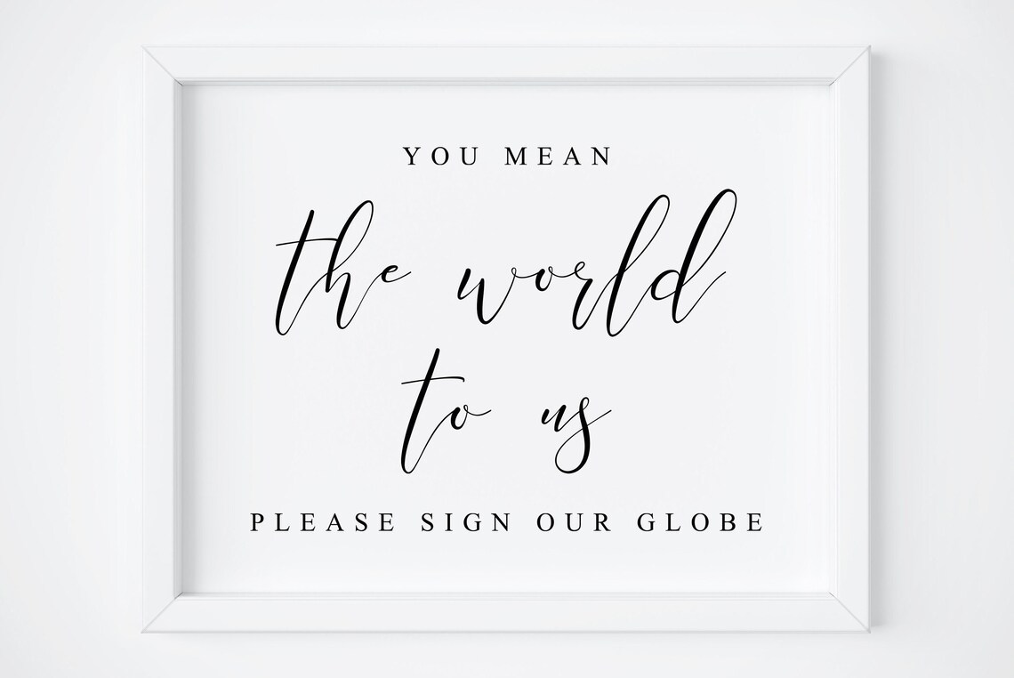 Globe Guest Book Sign, Travel Reception Poster