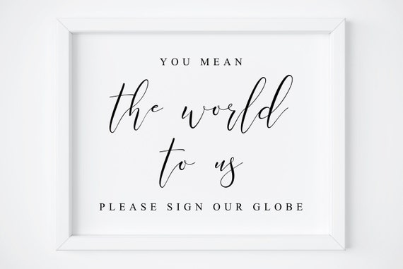 Globe Guest Book Sign, Travel Reception Poster