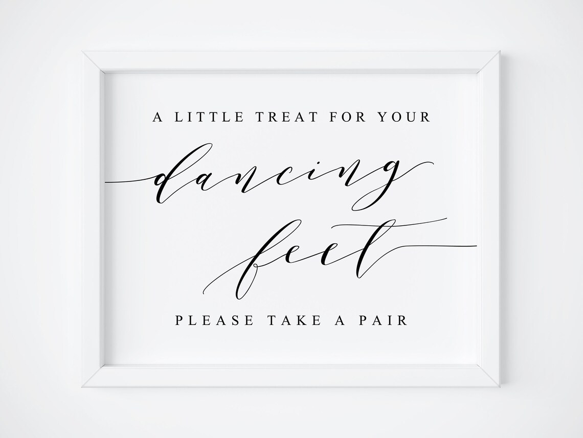 Dancing Feet Wedding Sign Art Print, Flip Flop