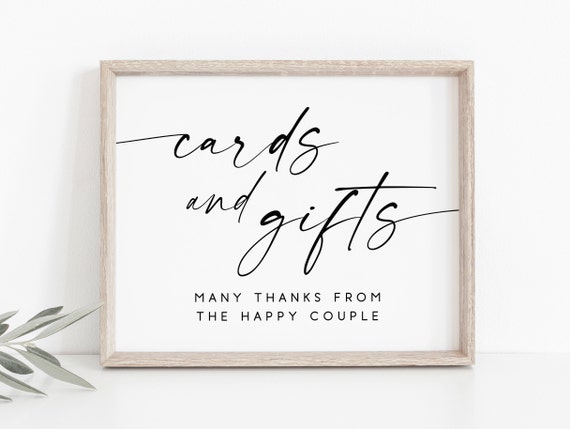 Cards And Gifts Wedding Reception Sign, Poster