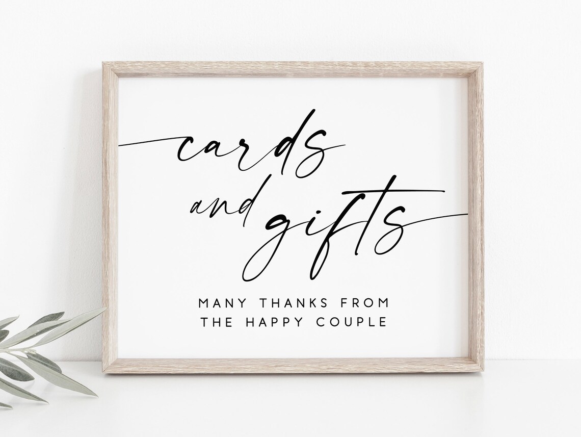 Cards And Gifts Wedding Reception Sign, Poster