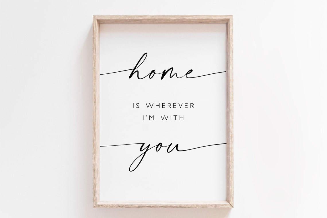 Home Is Wherever I Am With You Minimalist Script Love Quote Poster
