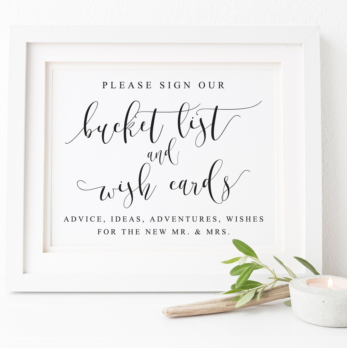 Wedding Bucket List Guest Book Sign, Love Keepsake