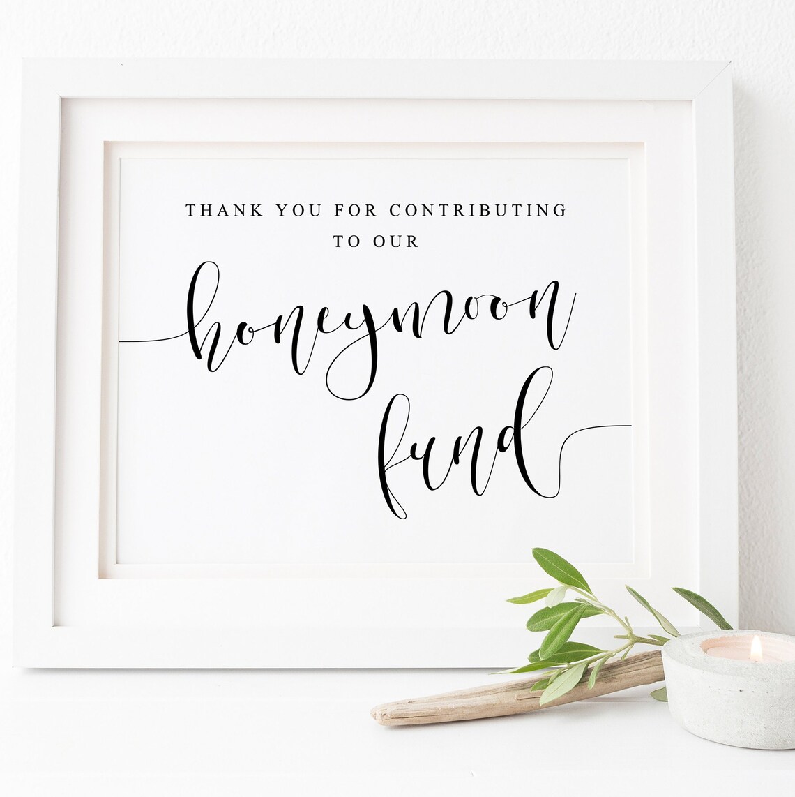 Honeymoon Fund Wedding Sign, Love Gift Table Print