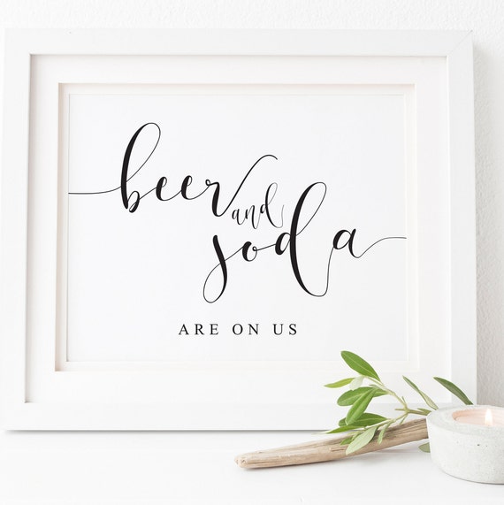 Beer And Soda Wedding Bar Sign, Drink Art Print
