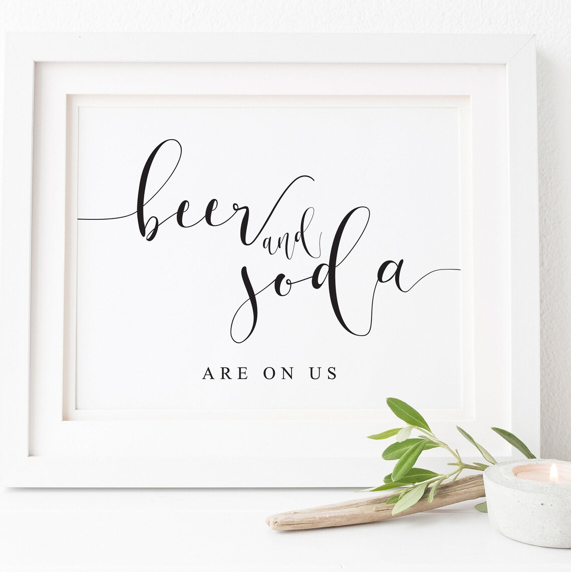 Beer And Soda Wedding Bar Sign, Drink Art Print