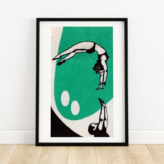 Leap Of Faith Matchbox Print Aesthetic Wall Art Vintage Eastern Europe Art Matchbox Wall Poster Vintage Poster Print