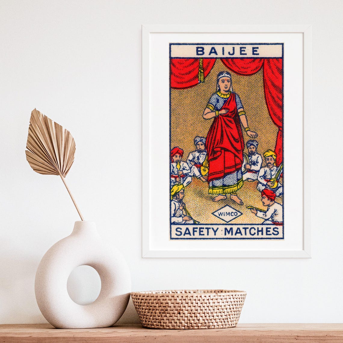 Baijee Indian Dancer And Musicians WIMCO Safety Matches Poster - Image 4