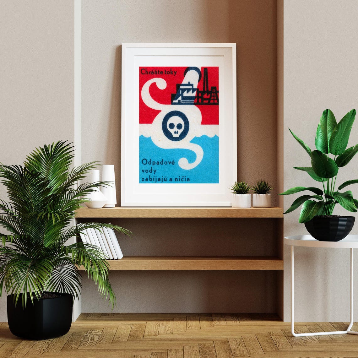 Chrante Toky Slovak Water Protection Skull Vintage Warning Poster - Image 2