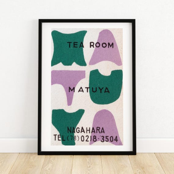 Matuya Tea Room Matchbox Print Aesthetic Wall Art Vintage Art Matchbox Wall Poster Vintage Poster Print