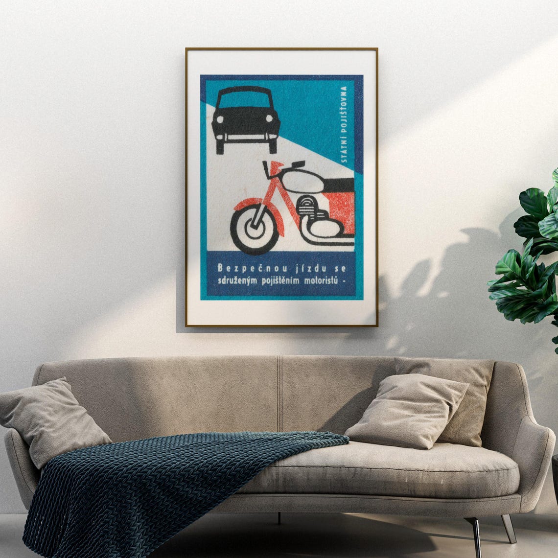Safe Driving Motorist Insurance Czech Car Motorcycle Label Print - Image 3