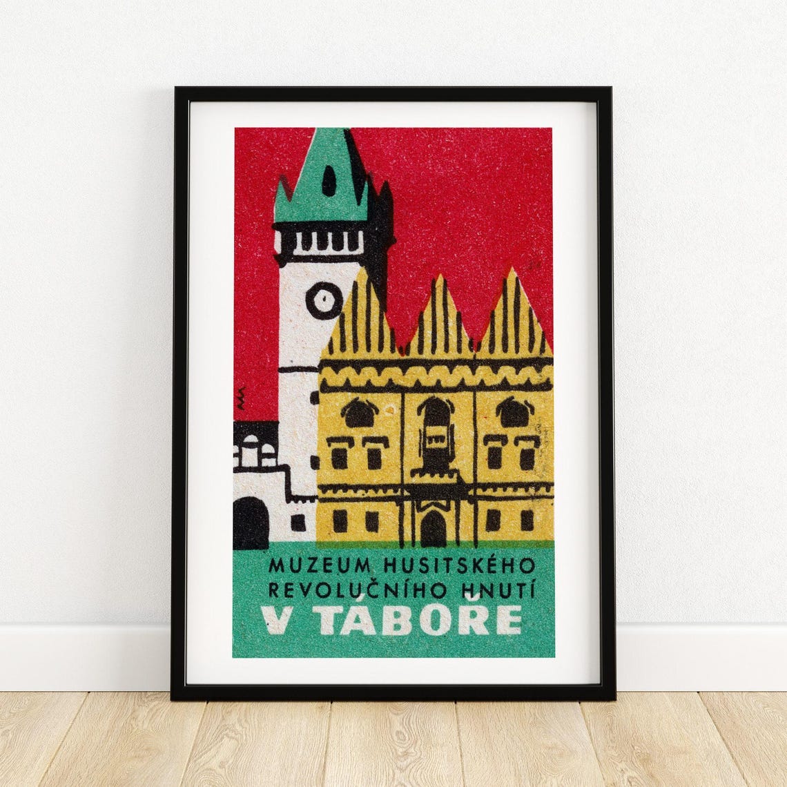 Tabor Museum Hussite Movement Vintage Czech Landmark Art Poster