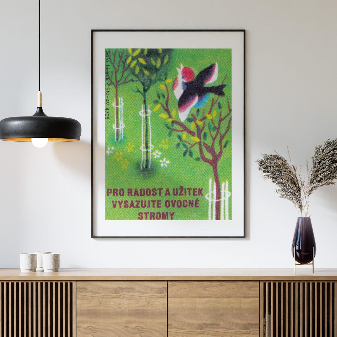 Plant Fruit Trees Bird Orchard Vintage Matchbox Label Poster - Image 4