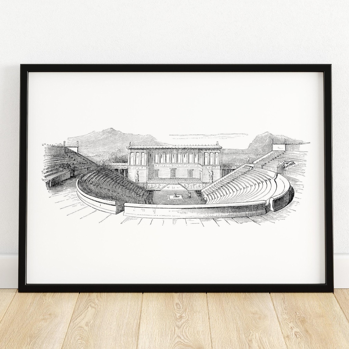 Greek Theatre Of Segesta Restoration Amphitheater Vintage Poster
