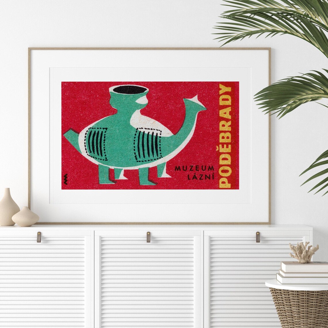 Lazni Museum Animal Pot Matchbox Vintage Poster - Image 2