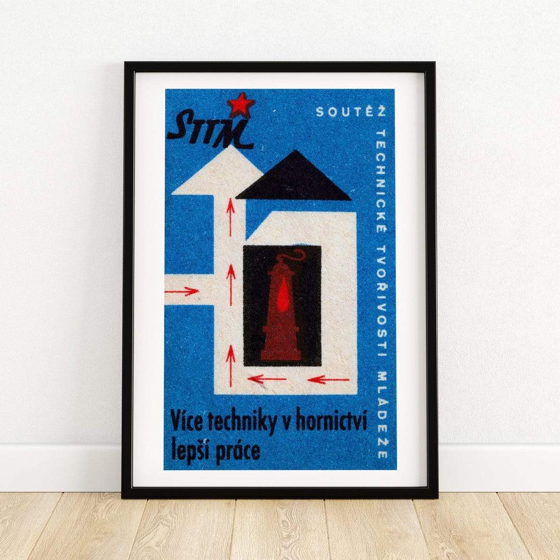 STTM Youth Mining Technology Contest Blue Vintage Label Poster