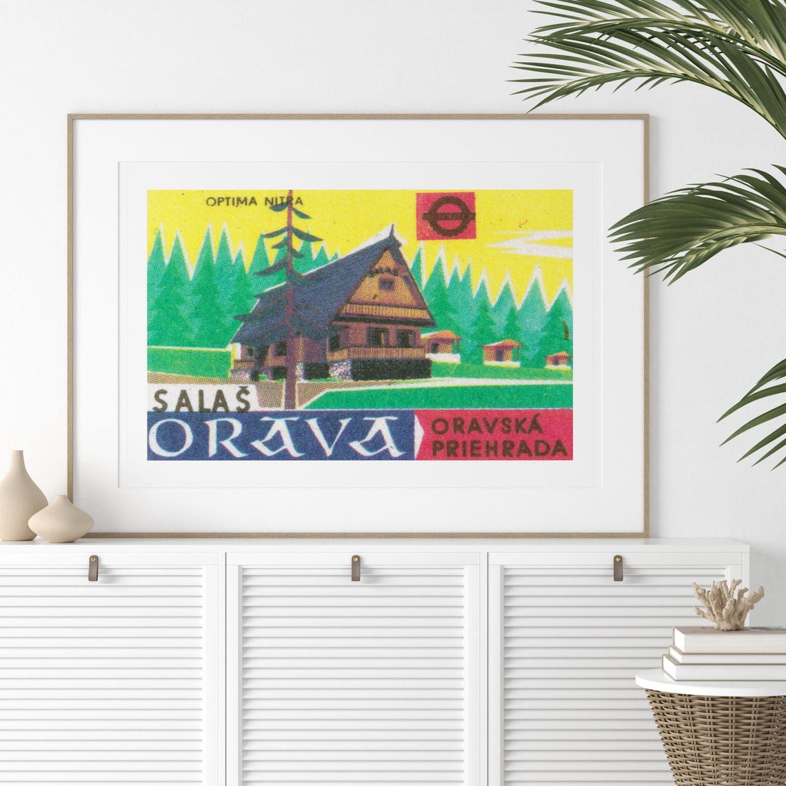 Salas Orava Mountain Chalet Forest Yellow Vintage Matchbox Poster - Image 2
