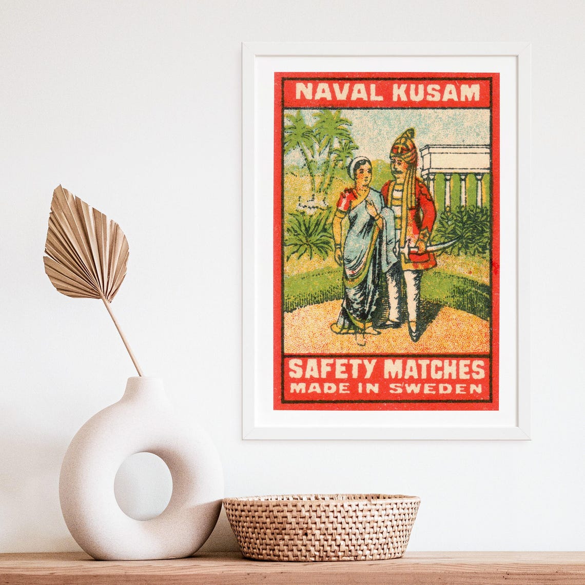 Naval Kusam Indian Couple Garden Swedish Safety Matches Poster - Image 4