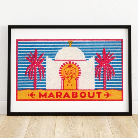 Marabout Temple Matchbox Print Aesthetic Wall Art Vintage Eastern Europe Art Matchbox Wall Poster Vintage Poster Print