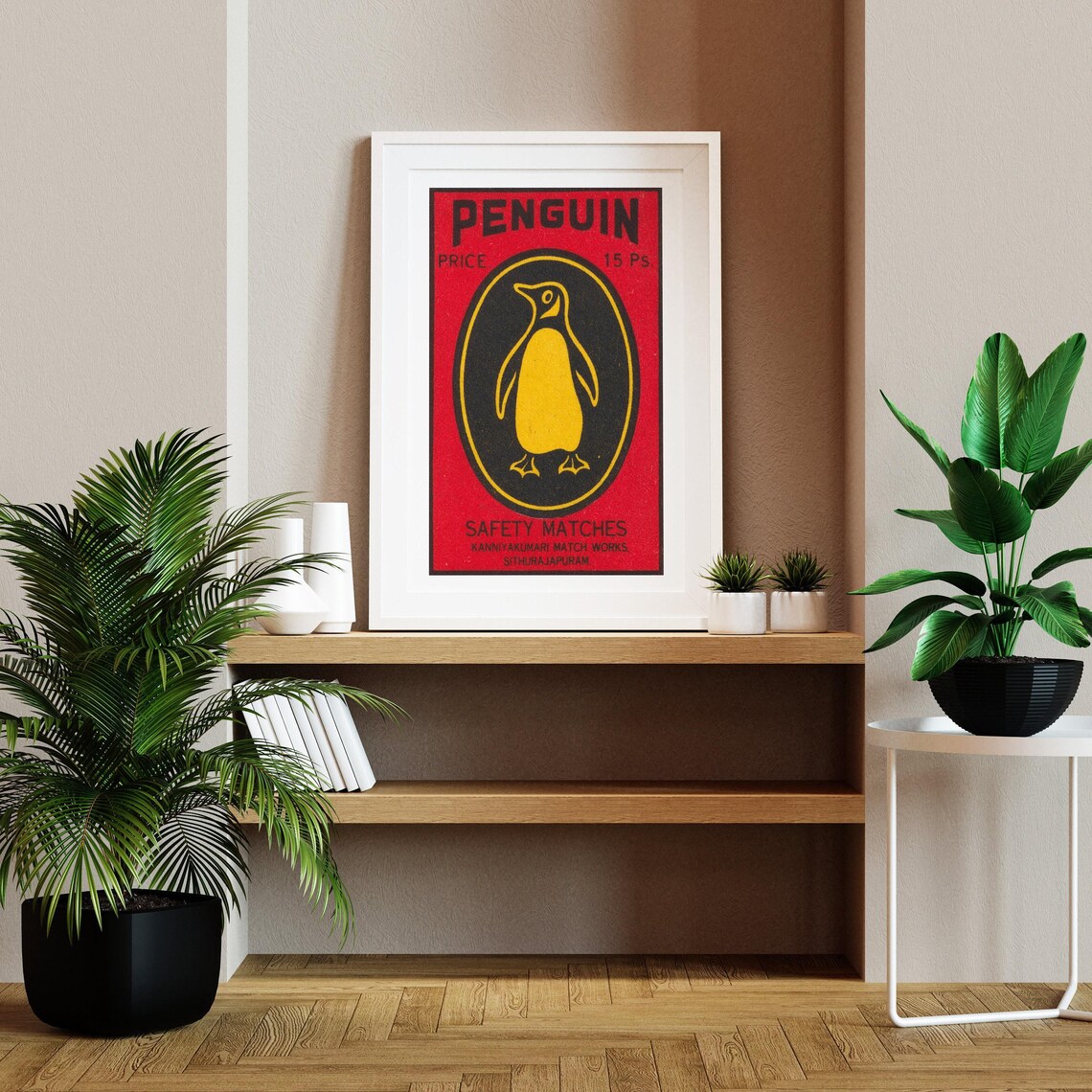 Penguin Matchbox Vintage India Art Poster Print - Image 2