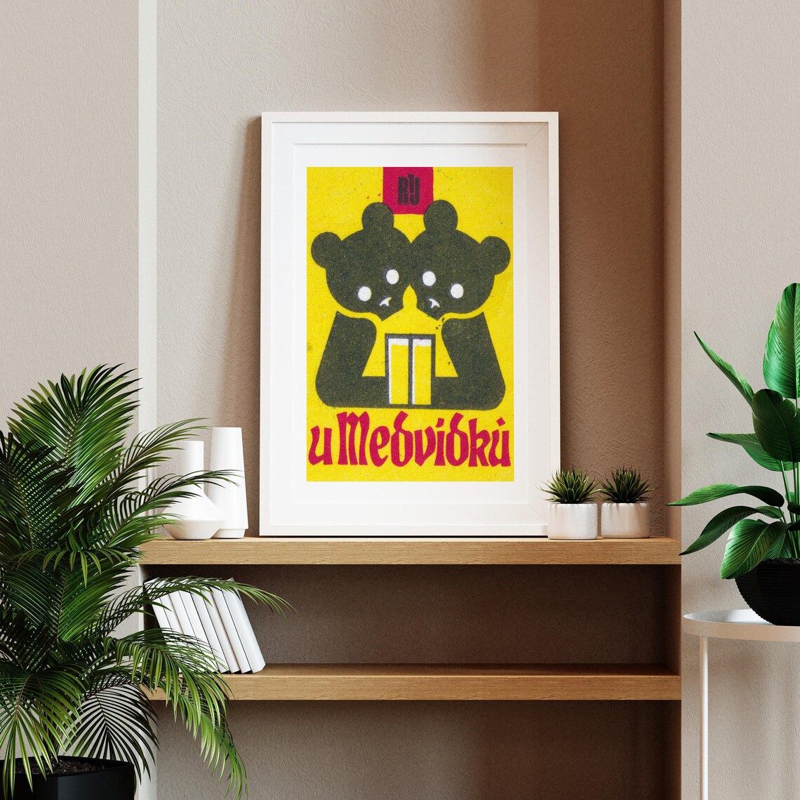 Two Bears Matchbox Vintage Wall Poster Print - Image 2