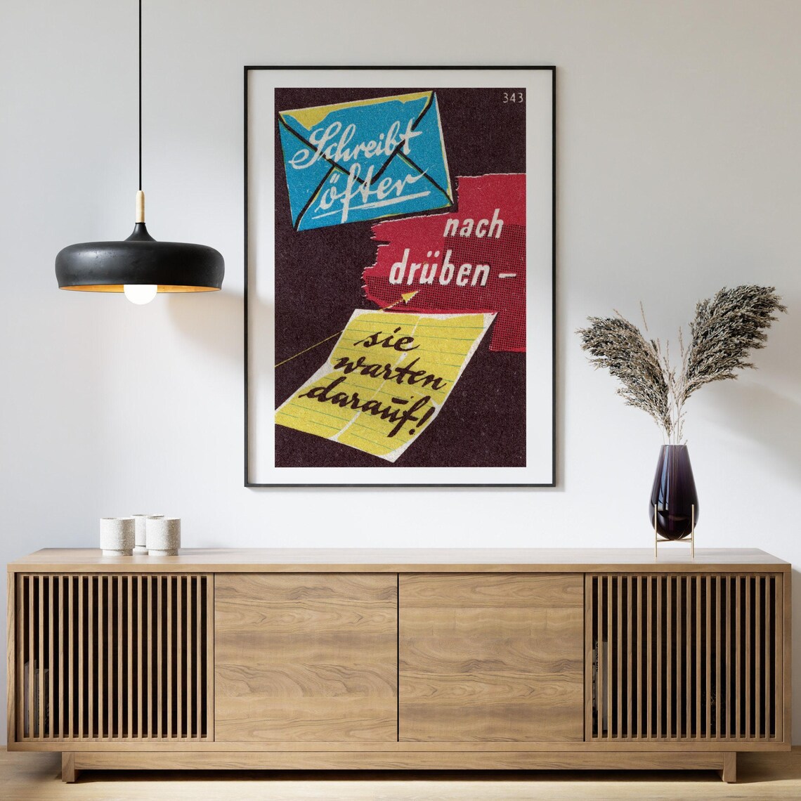 Vintage German Letter Poster - Retro Wall Art - Image 4
