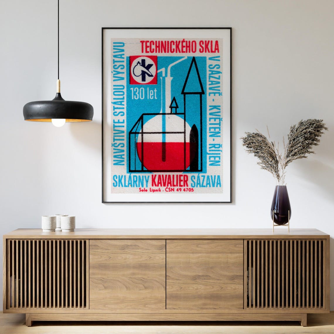 Sazava Kavalier Glassworks 130 Let Technical Glass Matchbox Poster - Image 4