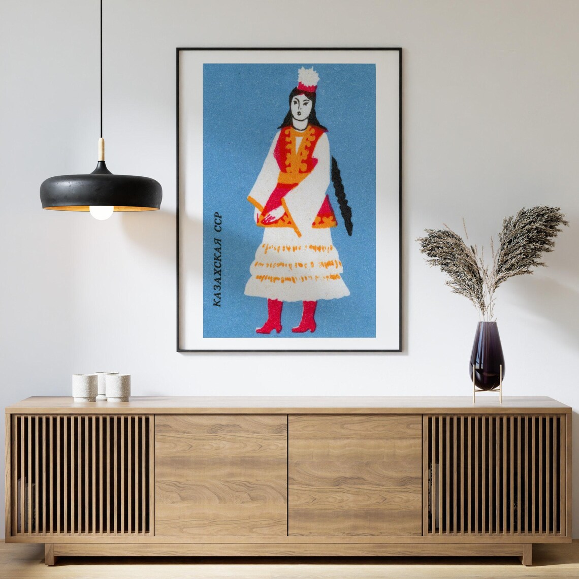 Kazakh Woman Matchbox Vintage Eastern Europe Art Print - Image 4