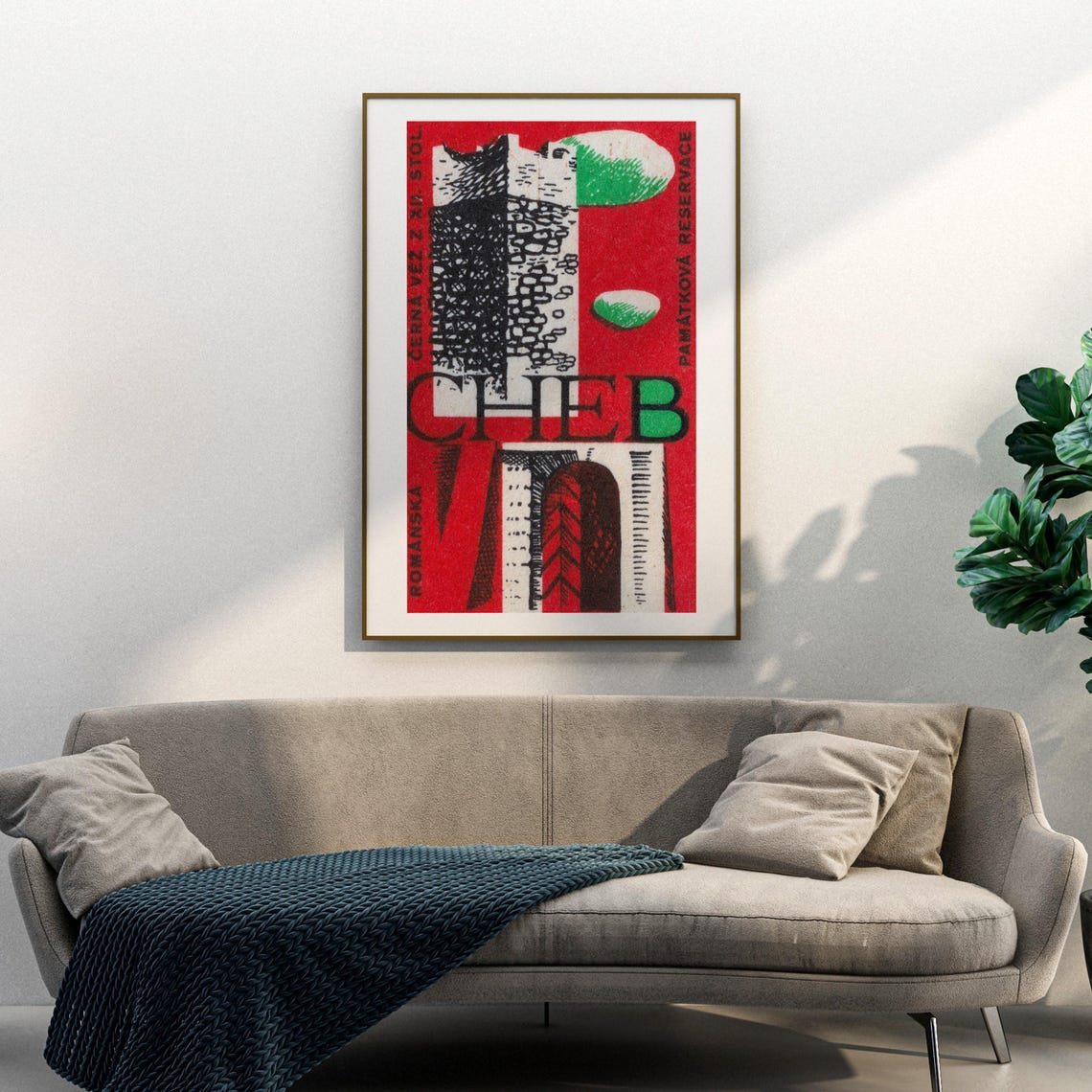 Cheb Black Tower Romanesque Retro Czech Matchbox Label Art Poster - Image 3