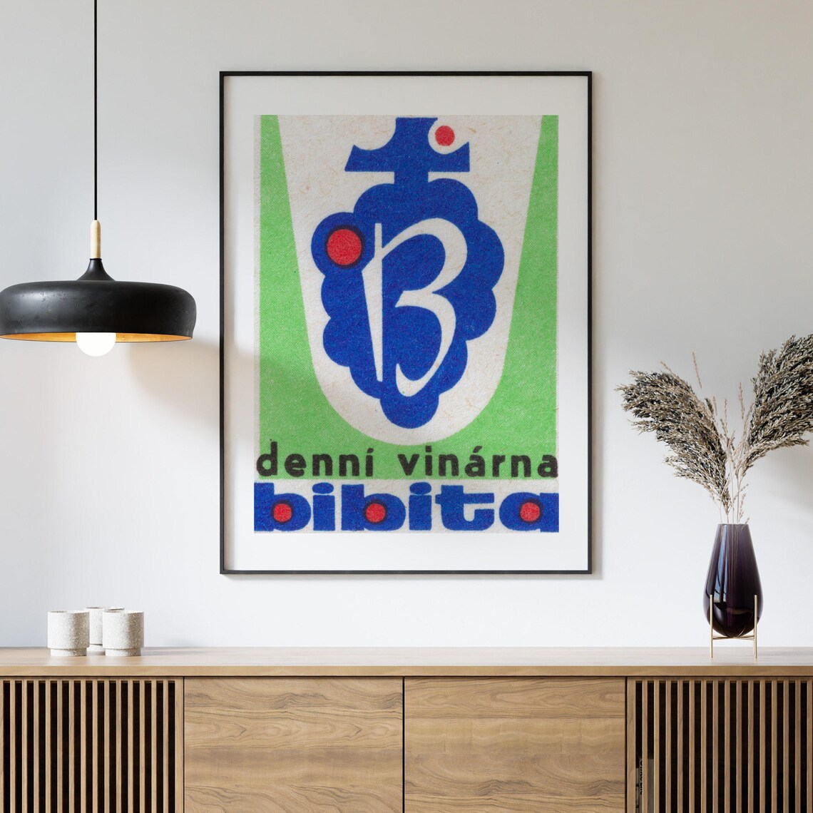 Bibita Czech Daily Wine Bar Vintage Matchbox Label Art Print - Image 4