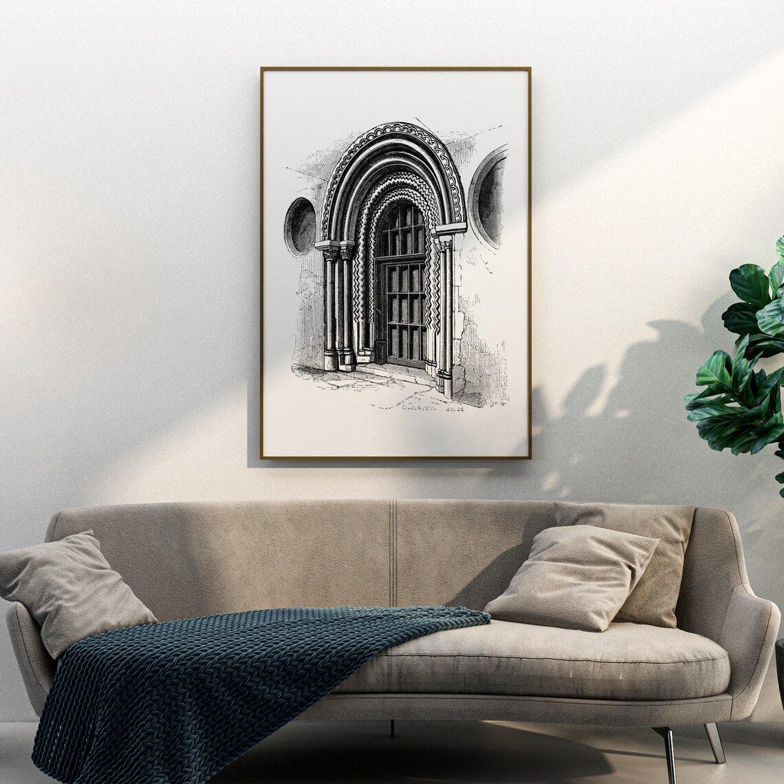 Ornate Norman Doorway Oxford Romanesque Carving Detail Poster - Image 3