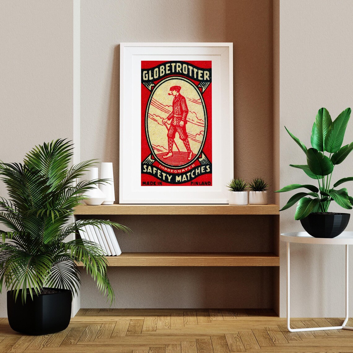 Red Traveller Matchbox Vintage Dutch Art Print - Image 2