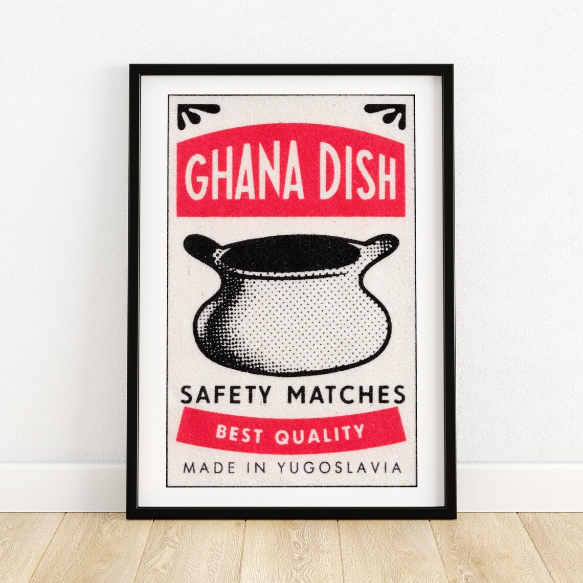 Ghana Cooking Dish Matchbox Aesthetic Travel Poster