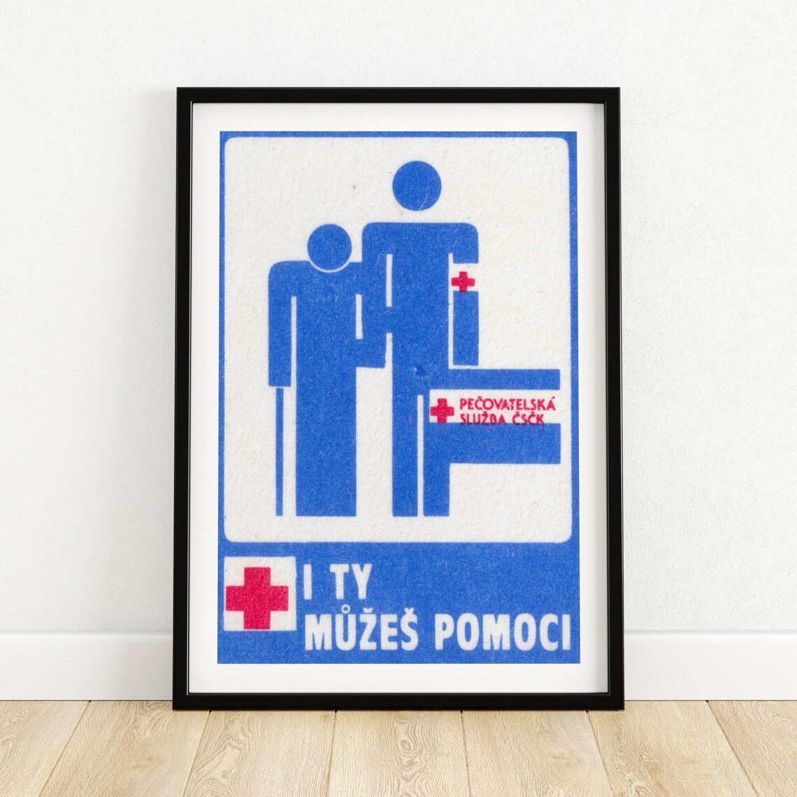 I Ty Muzes Pomoci Red Cross Care Service Vintage Blue Poster