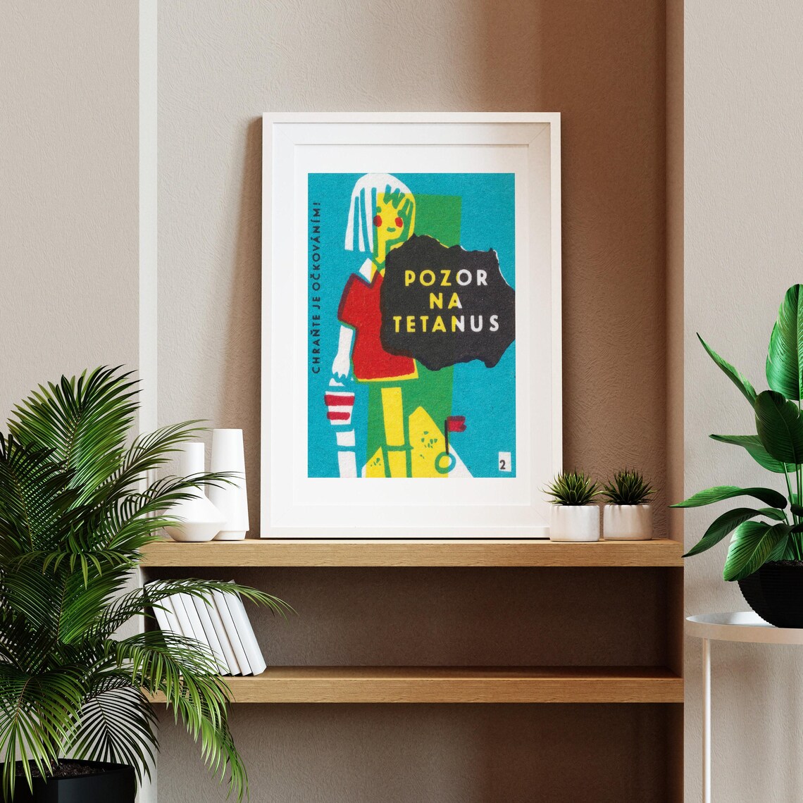 Pozor Na Tetanus Czech Vaccination Health Pop Art Vintage Print - Image 2