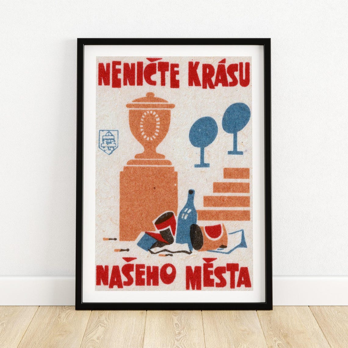 Do Not Destroy City Beauty Retro Czech Matchbox Label Art Poster