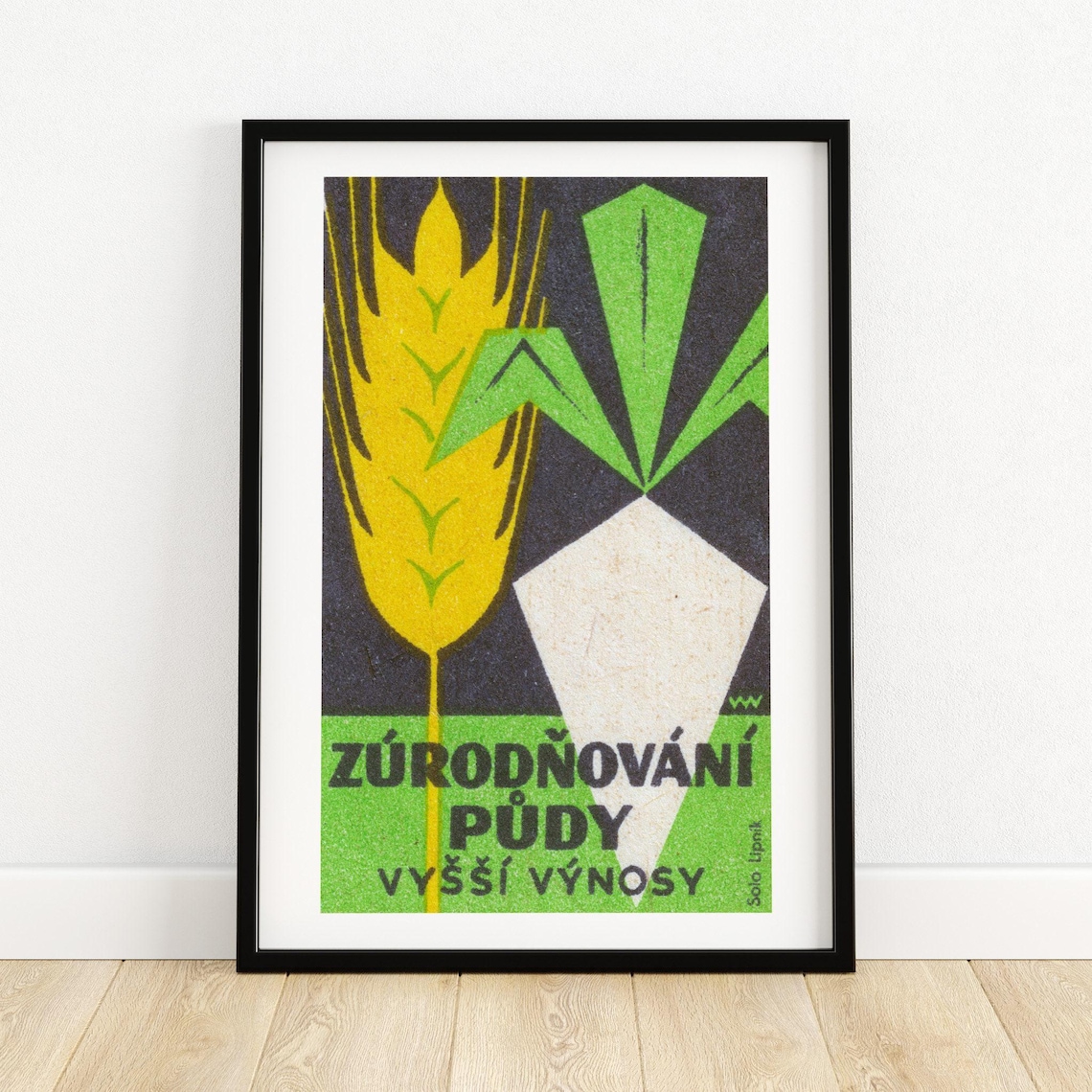 Zurodnovani Pudy Vyssi Vynosy Wheat Farming Matchbox Label Poster
