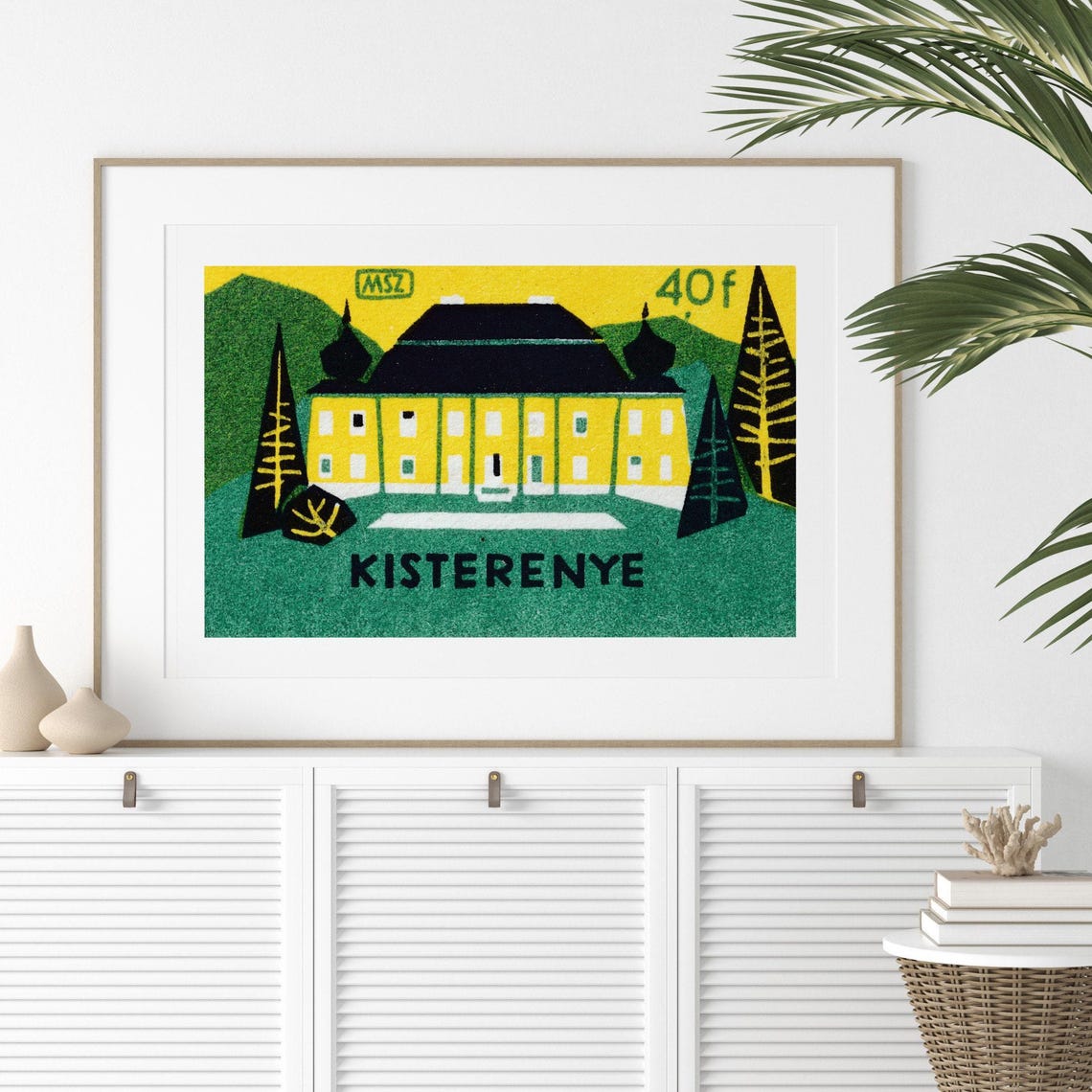 Kisterenye Forest Hotel Yellow Building Vintage Matchbox Poster - Image 2