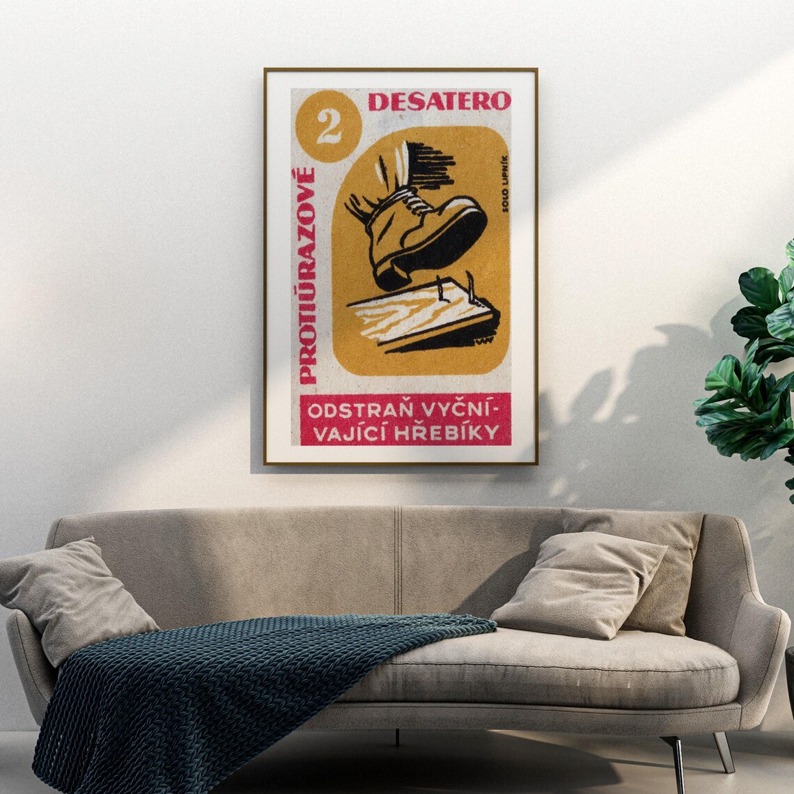 Czech Desatero Safety Matchbox Label Number 2 Nail Warning Art Poster - Image 3
